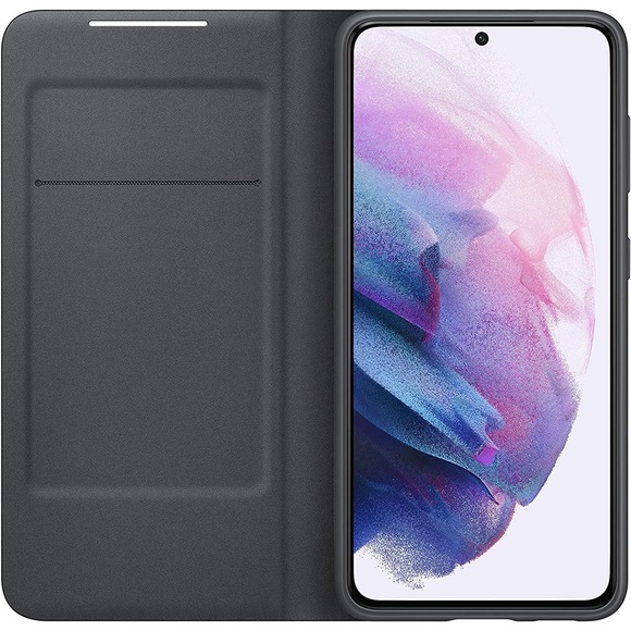 Samsung - EF-NG991PBEGUS LED Wallet Cover for Galaxy S21 - Black - Picture 3 of 9